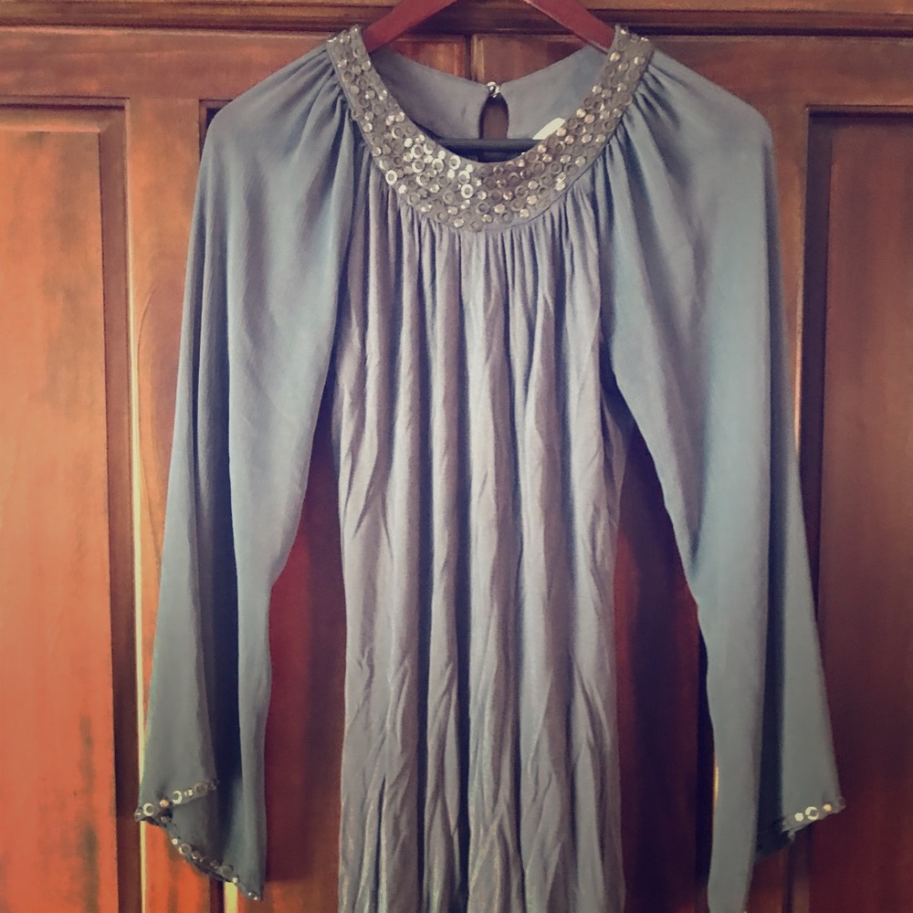 Kenar chiffon and sequin mini